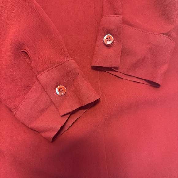 Vintage Reformation Sz. 4 Button Down Dress w/Neck Tie Long Sleeve Zip Back - Picture 6 of 8